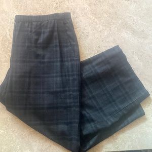 Eileen Fisher Flannel Plaid Wide Leg Pants